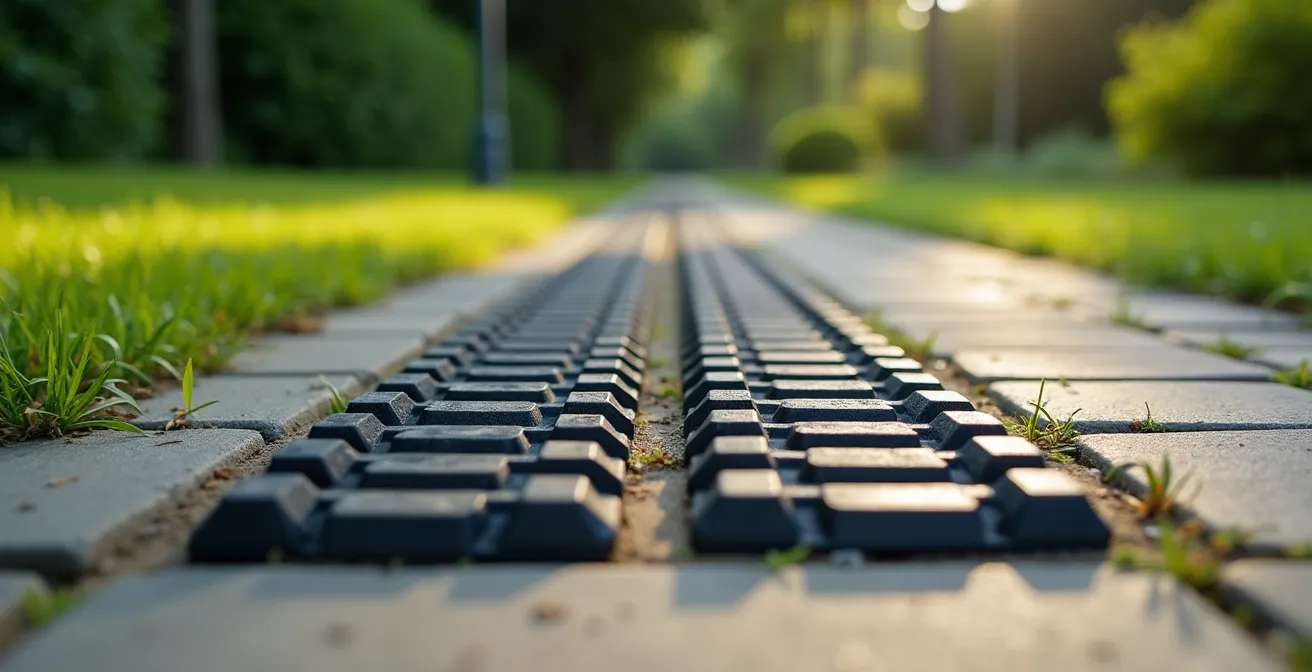 Gros plan sur deux types de chenilles de mini-pelle montrant la différence de texture