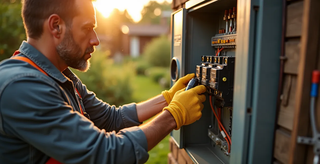 Installation d'un disjoncteur différentiel type A pour circuit extérieur de jardin