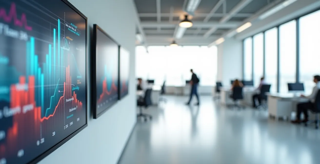 Tableau de bord avec graphiques et indicateurs de mesure des risques psychosociaux