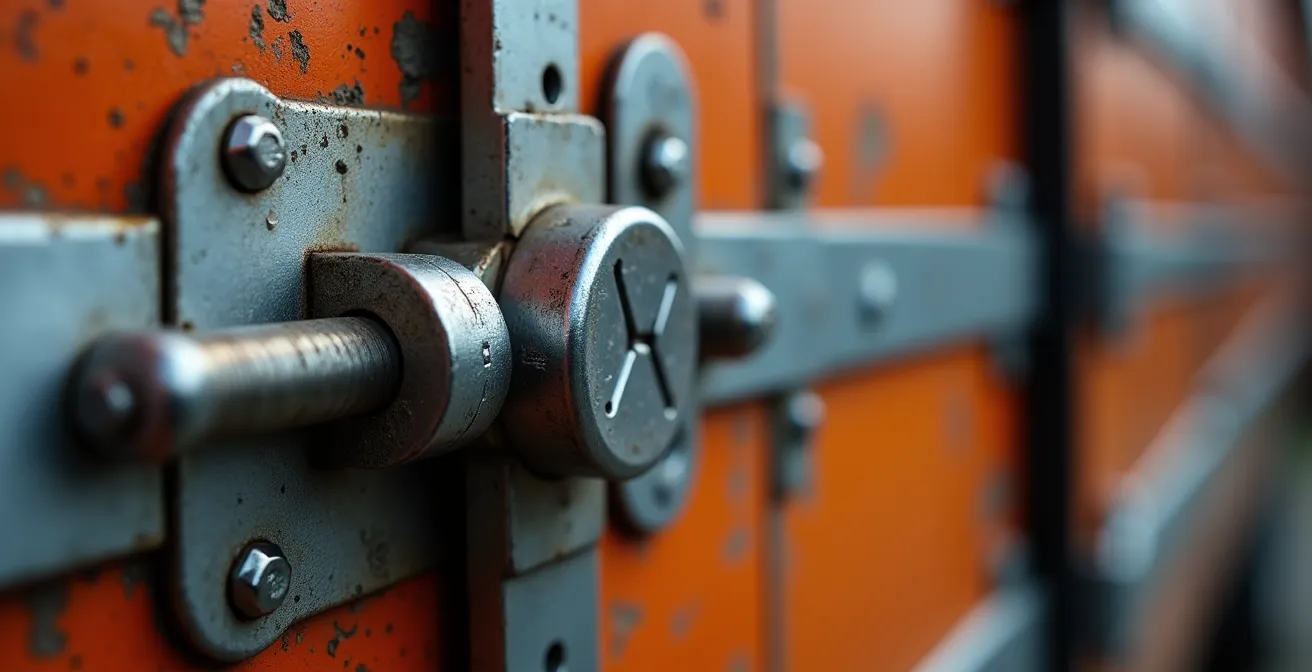 Vue intérieure d'un fourgon d'artisan avec systèmes de sécurisation installés sur les portes et coffres